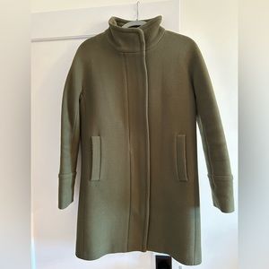 Cocoon coat in Italian stadium-cloth wool blend